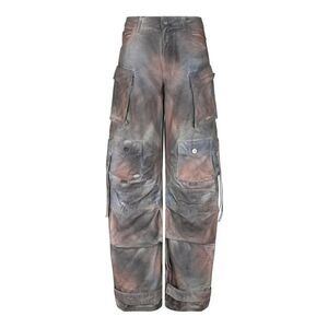 THE ATTICO Tie-Dye Cargo Pants Women GREY RUST
